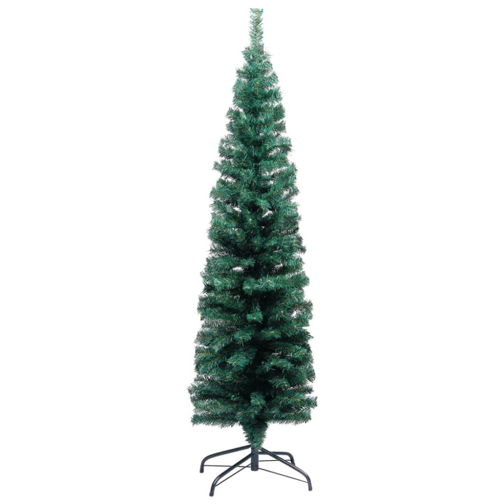 Produktbild för Smal plastgran med fot grön 120 cm PVC