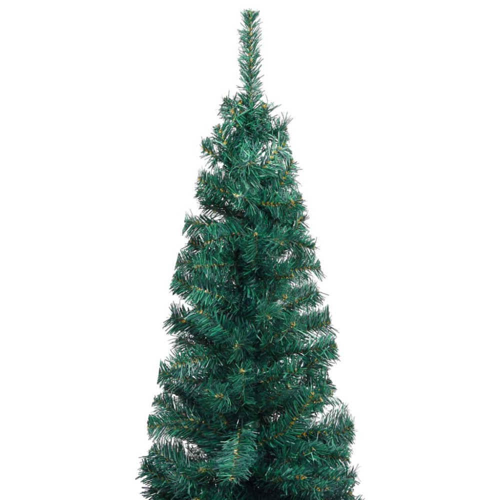 Produktbild för Smal plastgran med fot grön 120 cm PVC
