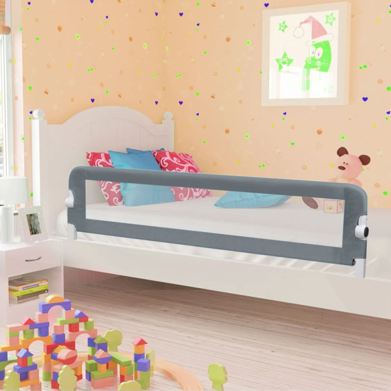 Produktbild för Sängskena för barn grå 180x42 cm polyester