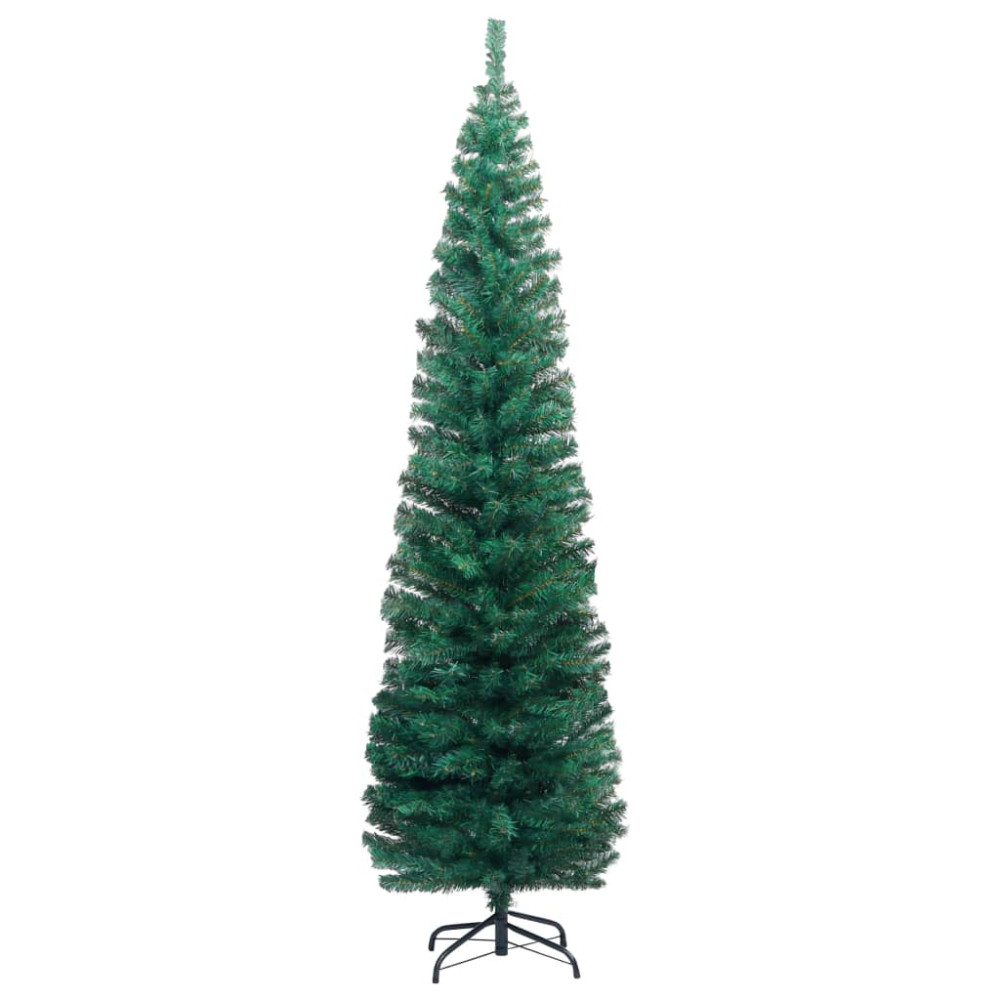 Produktbild för Smal plastgran med fot grön 180 cm PVC