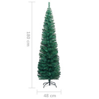 Produktbild för Smal plastgran med fot grön 180 cm PVC