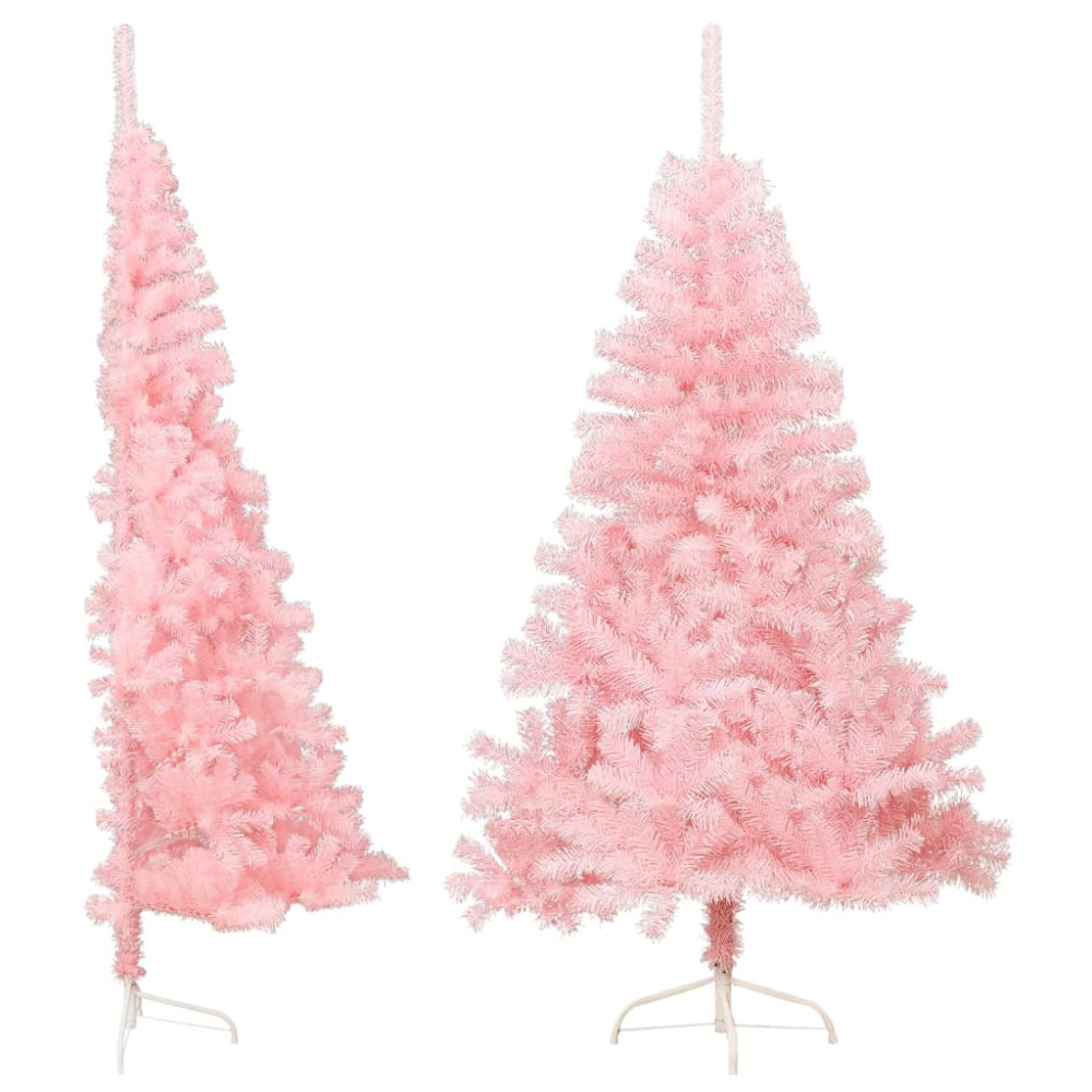 Produktbild för Halv plastgran med stativ rosa 150 cm PVC