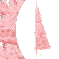 Produktbild för Halv plastgran med stativ rosa 150 cm PVC