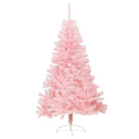 Produktbild för Halv plastgran med stativ rosa 150 cm PVC