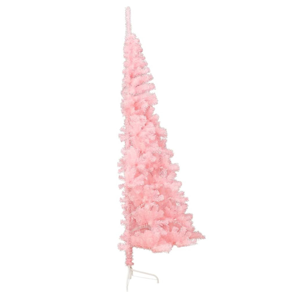 Produktbild för Halv plastgran med stativ rosa 150 cm PVC