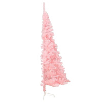 Produktbild för Halv plastgran med stativ rosa 150 cm PVC