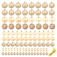 Produktbild för Julgranskulor 100 delar set 3/4/6 cm roséguld/guld