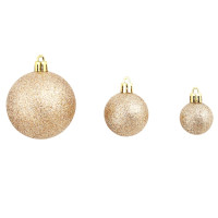 Produktbild för Julgranskulor 100 delar set 3/4/6 cm roséguld/guld