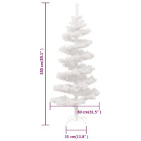 Produktbild för Belyst plastgran med fot vit 150 cm PVC