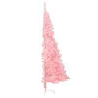 Produktbild för Halv plastgran med stativ rosa 240 cm PVC
