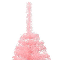 Produktbild för Halv plastgran med stativ rosa 240 cm PVC