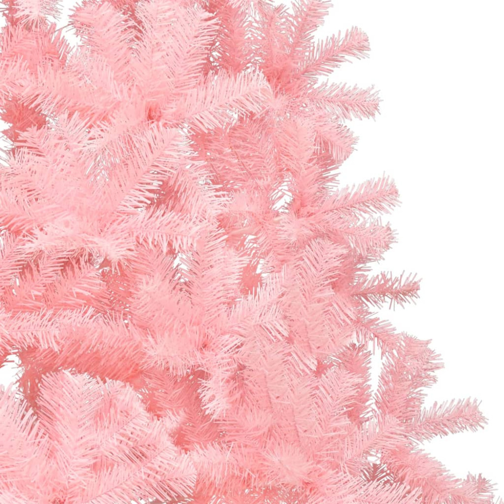 Produktbild för Halv plastgran med stativ rosa 240 cm PVC