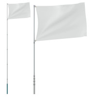 Produktbild för Teleskopisk flaggstång silver 5,5 m aluminium