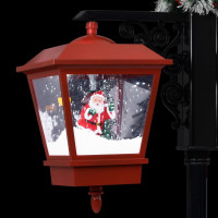 Produktbild för Lyktstolpe med jultomte svart och röd 81x40x188 cm PVC