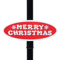 Produktbild för Lyktstolpe med jultomte svart och röd 81x40x188 cm PVC
