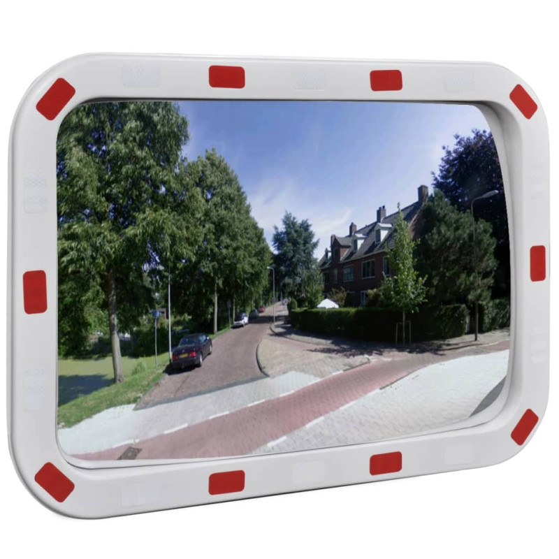 Produktbild för Konvex trafikspegel PC-Plast 40 x 60 cm med reflexer