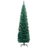 Produktbild för Smal plastgran med fot grön 240 cm PVC