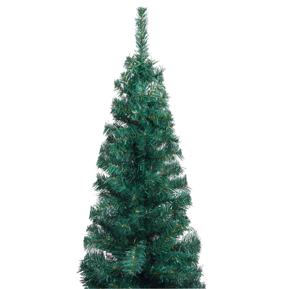 Produktbild för Smal plastgran med fot grön 240 cm PVC