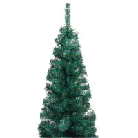 Produktbild för Smal plastgran med fot grön 240 cm PVC