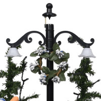 Produktbild för Julgran med snö och paraplybas blå 75 cm PVC