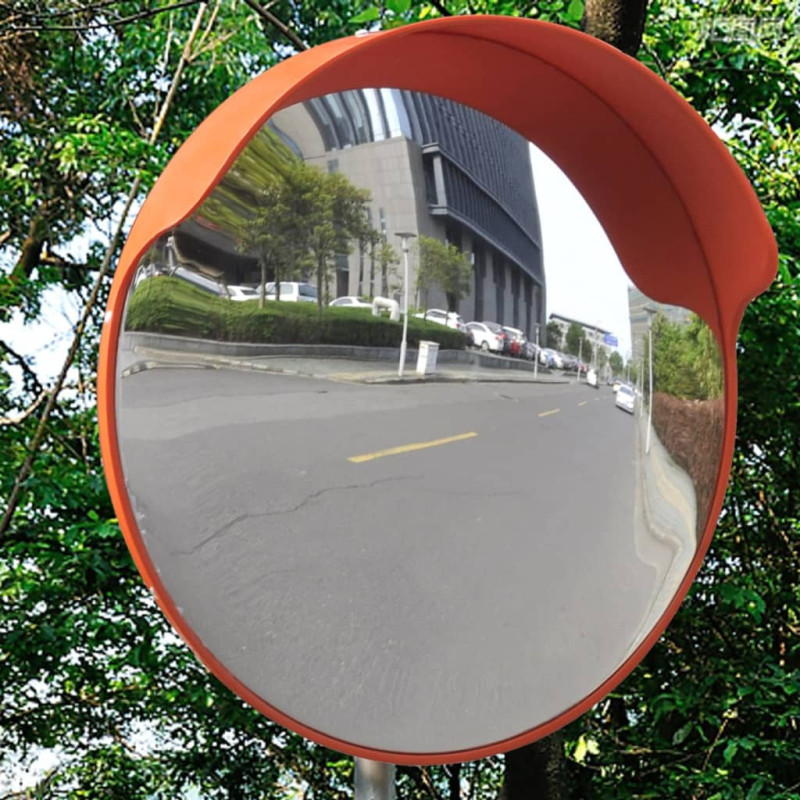 Produktbild för Konvex trafikspegel PC-Plast 45 cm utomhusbruk orange