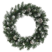 Produktbild för Julkrans med lysdioder grön 60 cm PVC