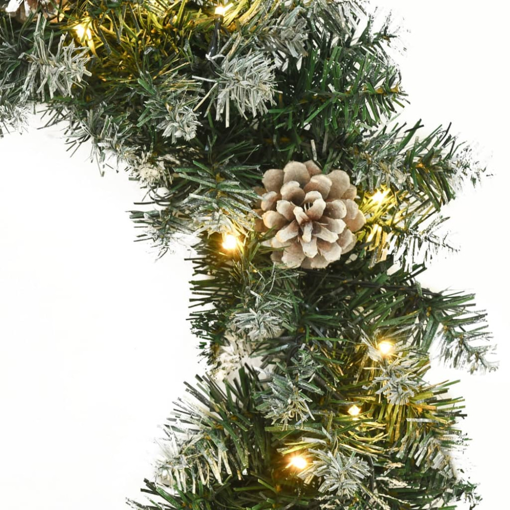 Produktbild för Julkrans med lysdioder grön 60 cm PVC