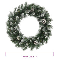 Produktbild för Julkrans med lysdioder grön 60 cm PVC