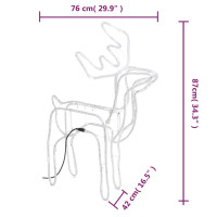 Produktbild för Renfigur ljusslinga med varmvit 76x42x87 cm