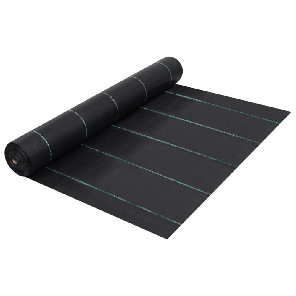 Produktbild för Ogräsmatta svart 2x25 m PP