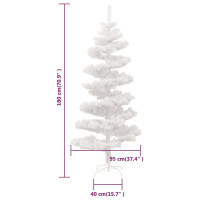 Produktbild för Belyst plastgran med fot vit 180 cm PVC