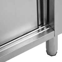 Produktbild för Arbetsbänk med skjutdörrar 100x50x(95-97) cm rostfritt stål