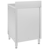 Produktbild för Arbetsbord med skåp för storkök 60x60x96 cm rostfritt stål