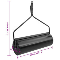 Produktbild för Trädgårdsvält svart 63 cm järn