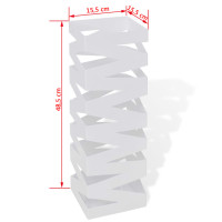 Produktbild för Fyrkantigt paraplyställ Sicksack av stål Vit 48,5 cm