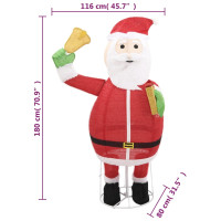 Produktbild för Dekorativ jultomte med LED lyxigt tyg 180 cm