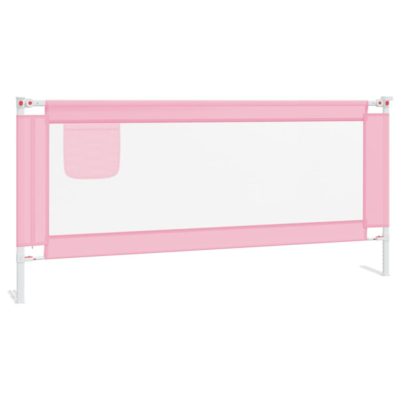 Produktbild för Sängskena för barn rosa 200x25 cm tyg