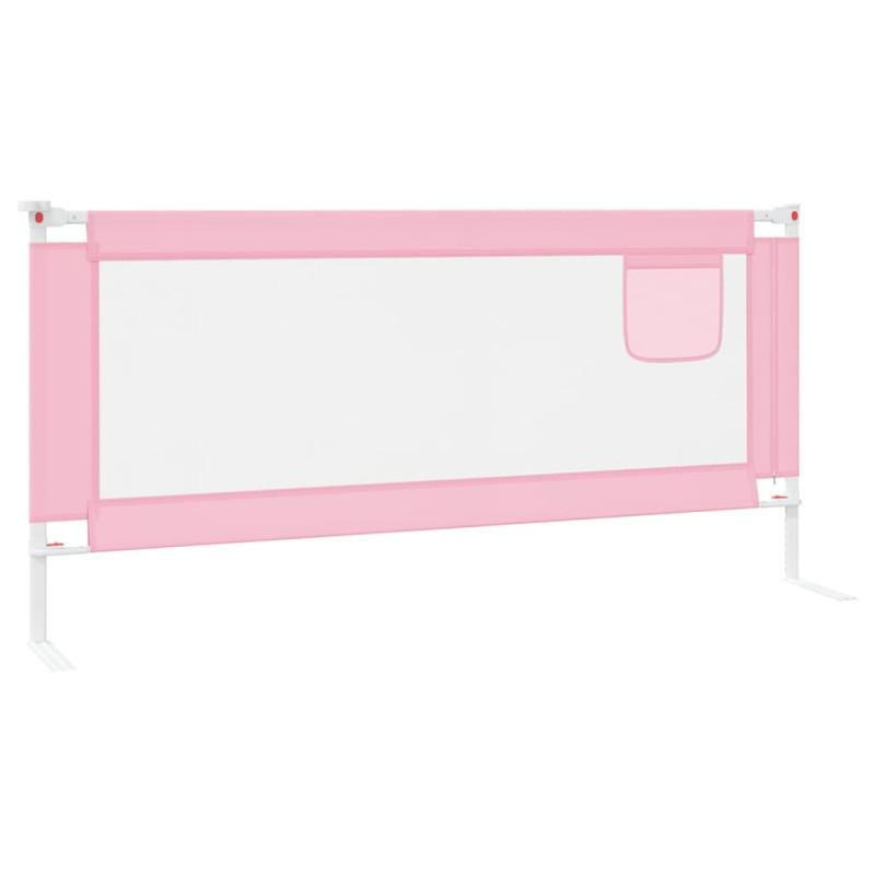 Produktbild för Sängskena för barn rosa 200x25 cm tyg