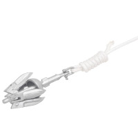 Produktbild för Hopfällbart ankare med rep silver 0,7 kg formbart gjutjärn