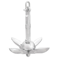 Produktbild för Hopfällbart ankare med rep silver 0,7 kg formbart gjutjärn