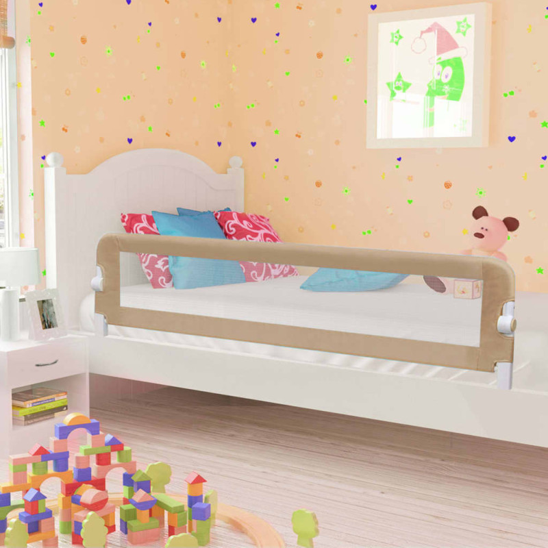 Produktbild för Sängskena för barn taupe 180x42 cm polyester