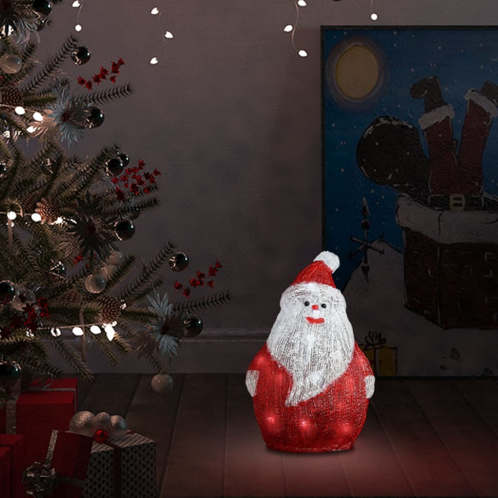 Produktbild för Jultomte med LED-belysning akryl inne/ute 28 cm