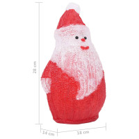 Produktbild för Jultomte med LED-belysning akryl inne/ute 28 cm