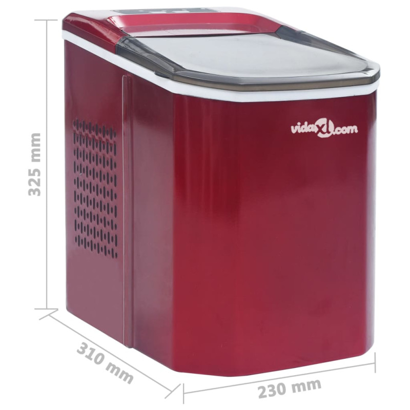 Produktbild för Ismaskin röd 1,4 L 15 kg / 24 h