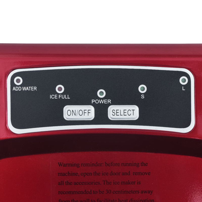 Produktbild för Ismaskin röd 1,4 L 15 kg / 24 h