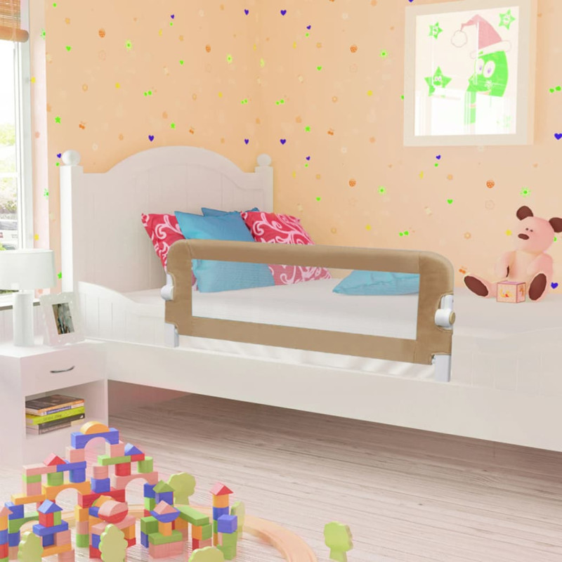 Produktbild för Sängskena för barn taupe 120x42 cm polyester