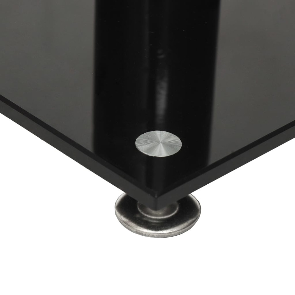 Produktbild för Högtalarstativ 2 st härdat glas 2-pelarmodell svart & silver