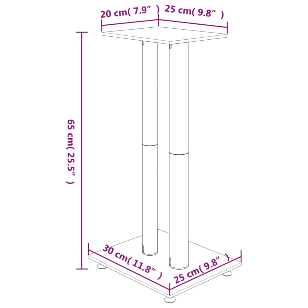 Produktbild för Högtalarstativ 2 st härdat glas 2-pelarmodell svart & silver