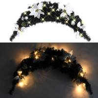 Produktbild för Julbåge med LED svart 90 cm PVC