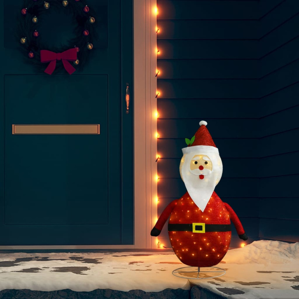 Produktbild för Dekorativ jultomte med LED lyxigt tyg 90 cm
